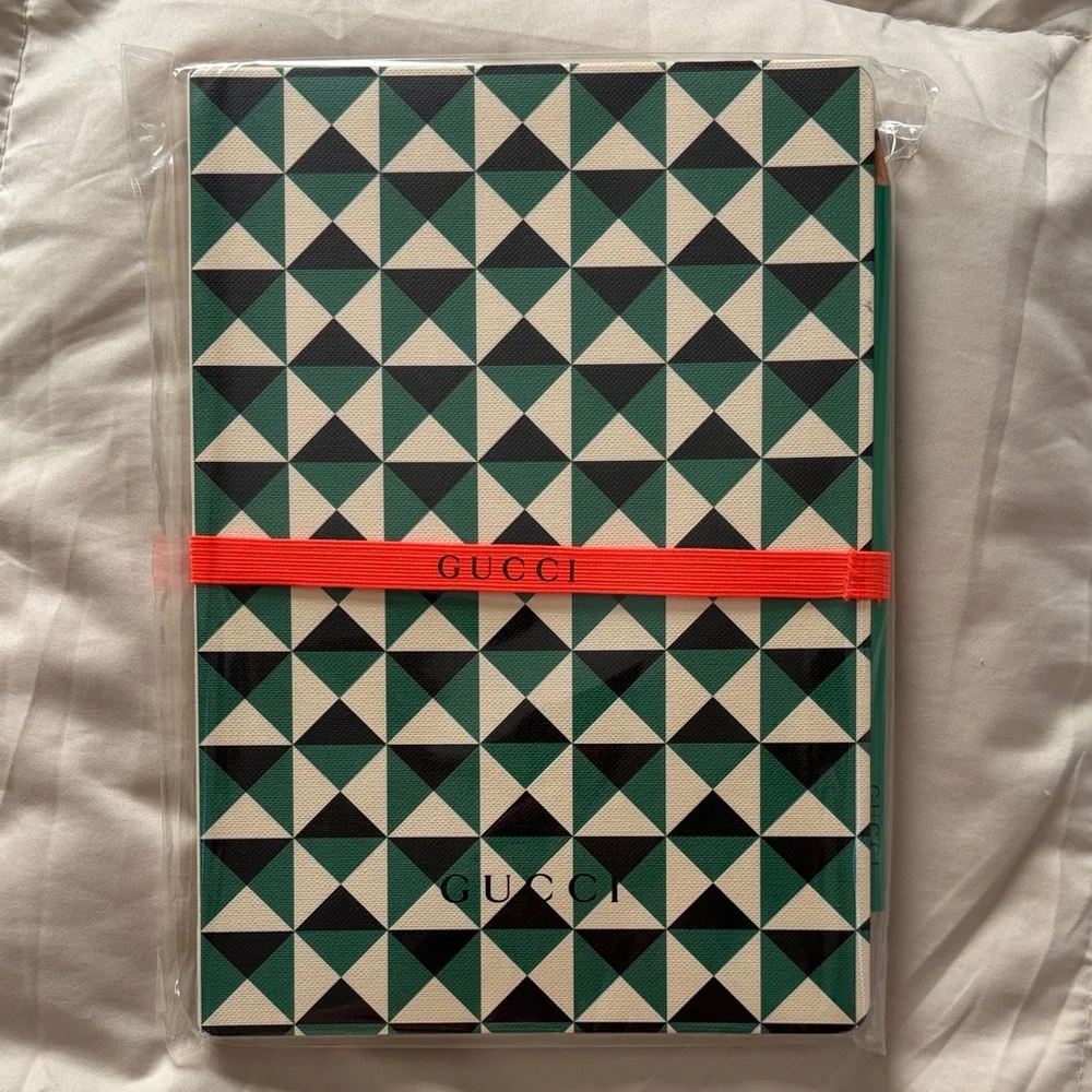 Gucci Red Snake Notebook & Green Geometric Notebook Set Limited Edition